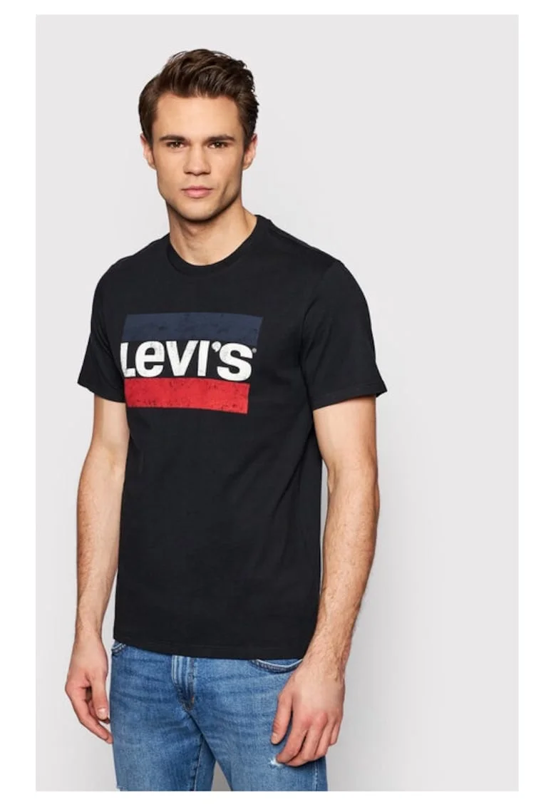Tricou barbati,  444798, Negru, Bumbac