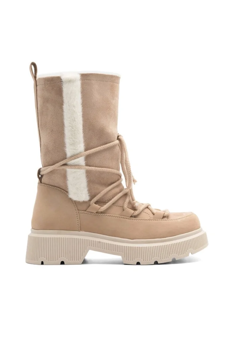 Botine dama,  590558813880838, Piele ecologica, Bej