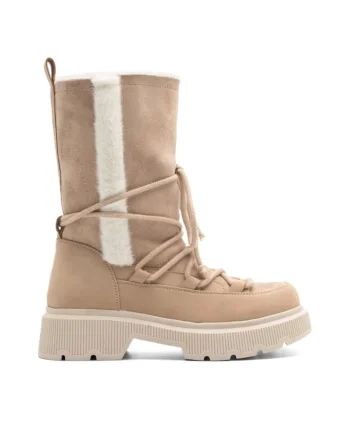Botine dama,  590558813880838, Piele ecologica, Bej