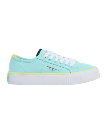 Pantofi sport textili cu logo, Turcoaz