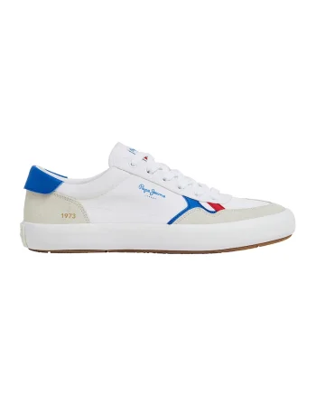 Pantofi sport cu insertii de piele intoarsa, Rosu/Alb/Albastru