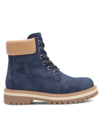 Botine dama,  590558816088536, Piele ecologica, Bleumarin