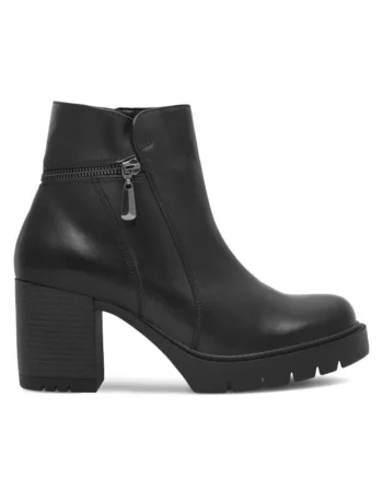 Botine dama,  590558809660338, Piele naturala, Negru