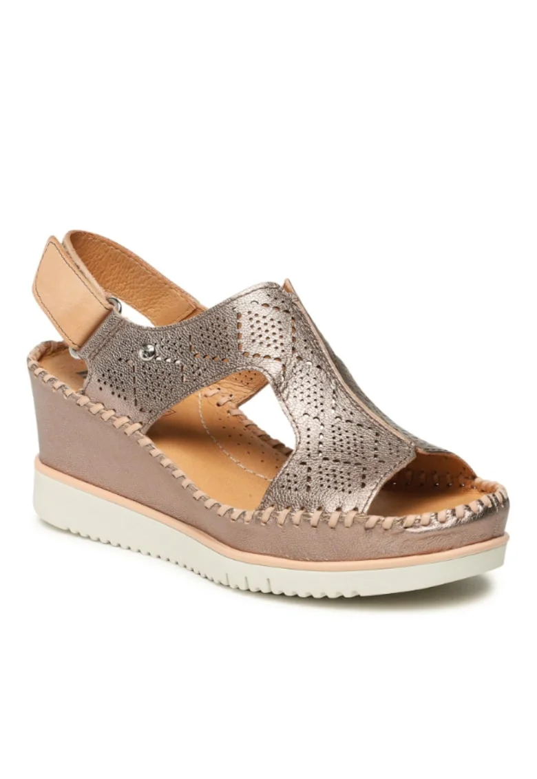 Sandale dama,  301913580, Gri, Piele intoarsa, Gri