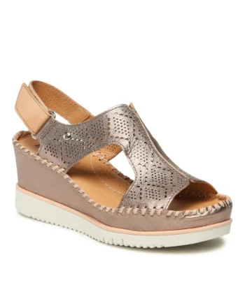 Sandale dama,  301913580, Gri, Piele intoarsa, Gri