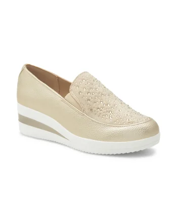 Pantofi dama,  267508, Piele ecologica, Auriu