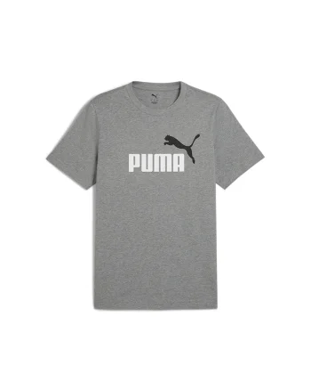 Tricou cu decolteu la baza gatului si imprimeu logo Essentials 2, Alb/Negru stins/Gri melange