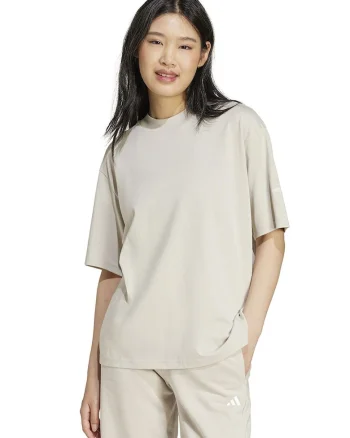 Tricou supradimensionat din bumbac, Alb fildes