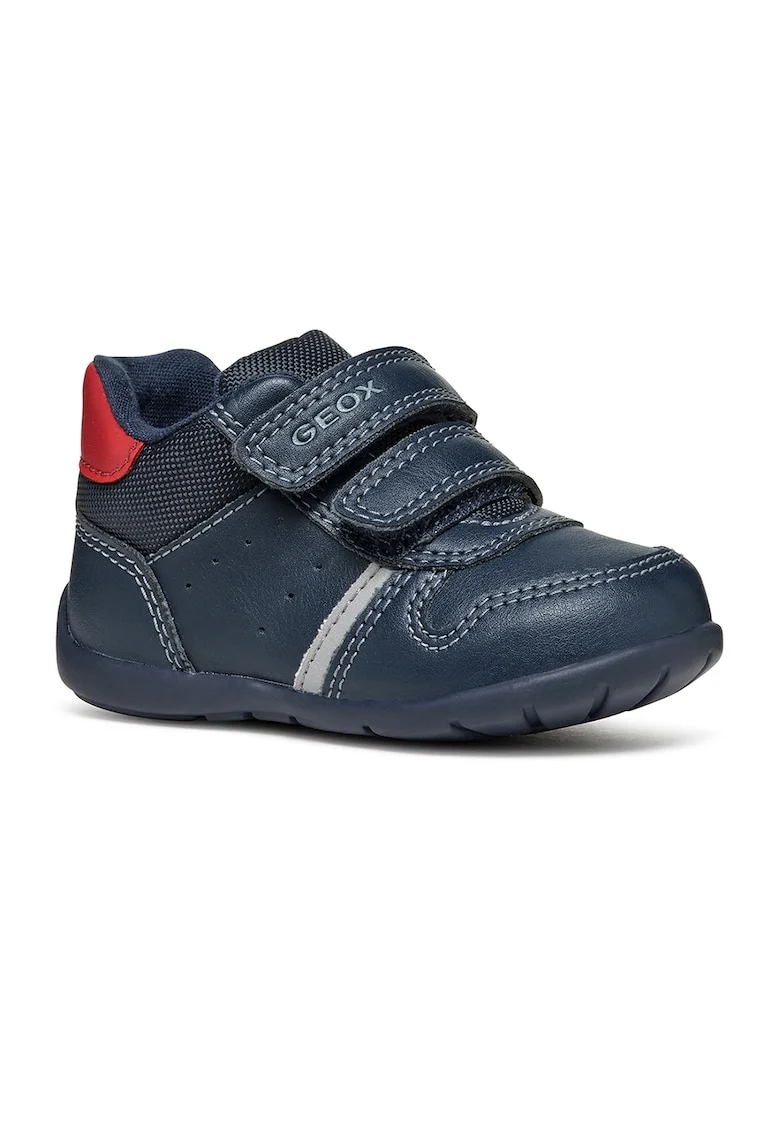 Pantofi sport low-cut cu velcro, Rosu vermillion/Bleumarin