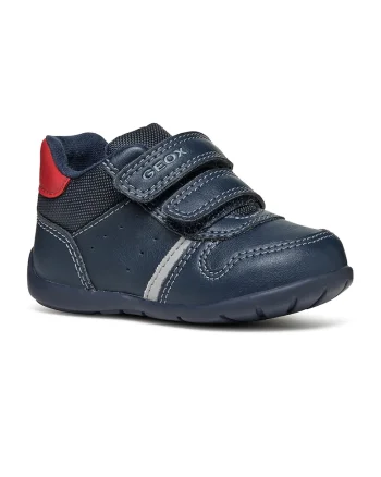 Pantofi sport low-cut cu velcro, Rosu vermillion/Bleumarin