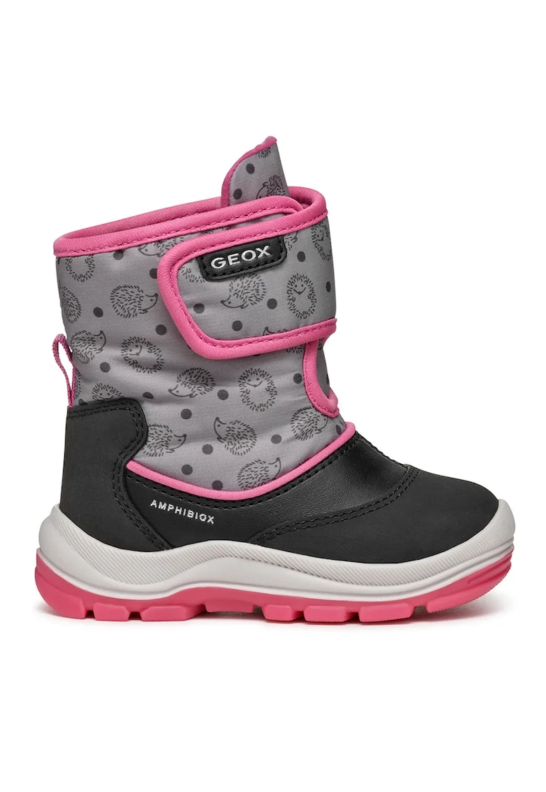 Ghete impermeabile cu velcro, Negru/Fucsia