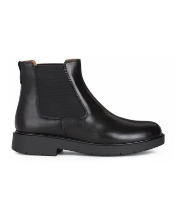 Ghete Chelsea de piele cu insertii textile Spherica, Negru