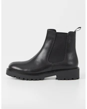 Ghete Chelsea de piele cu logo discret Kenova, Negru