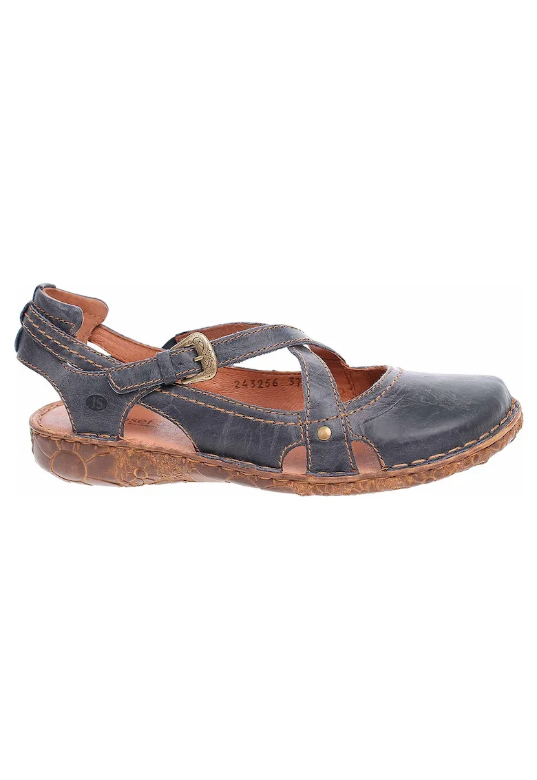 Sandale dama casual,  Piele naturala, Albastru,