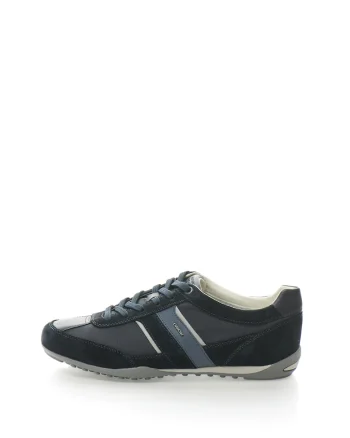 Pantofi sport cu garnituri de piele intoarsa Wells, Bleumarin