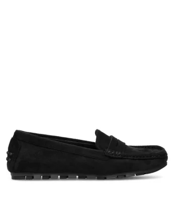 Mocasini dama,  Piele ecologica, Negru, Negru