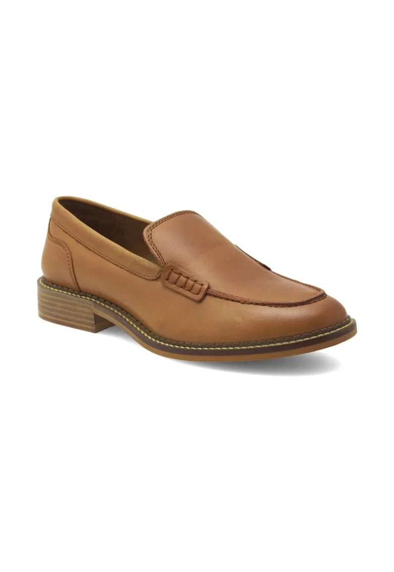 Mocasini dama,  331117, Piele naturala, Maro