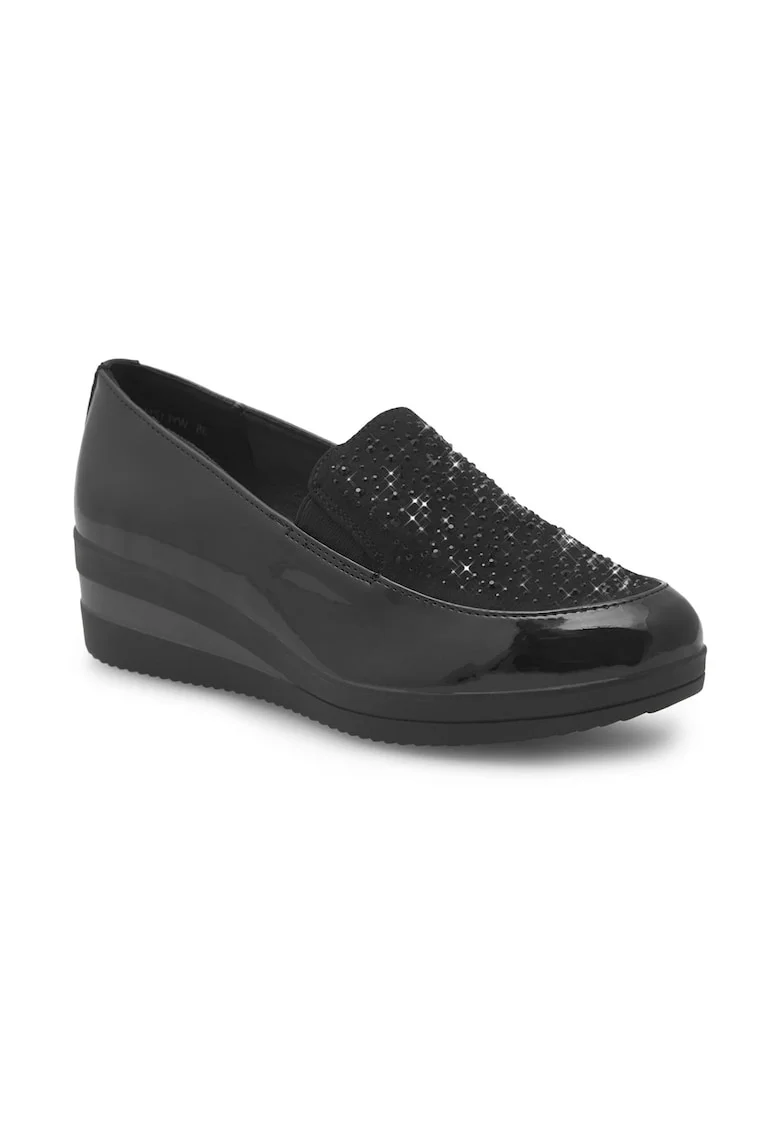 Pantofi dama,  267492, Textil, Negru