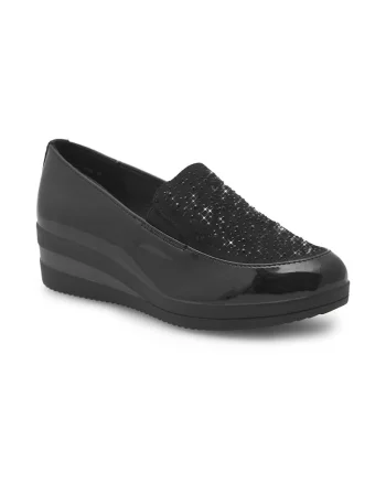 Pantofi dama,  267492, Textil, Negru