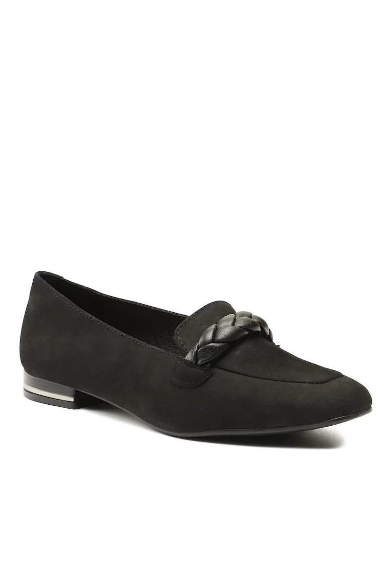 Pantofi dama,  5904862717630, Piele nabuc, Negru, Negru