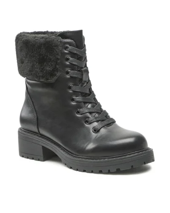 Botine dama,  5904862176475, Piele ecologica, Negru, Negru