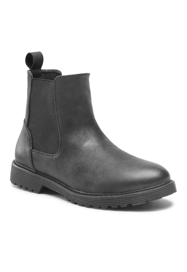 Botine dama,  5904862188362, Piele ecologica, Negru, Negru