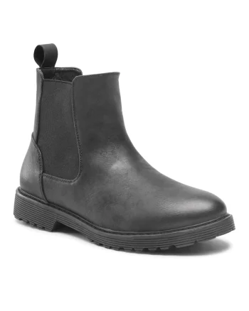 Botine dama,  5904862188362, Piele ecologica, Negru, Negru