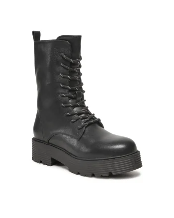 Botine dama,  5904862247823, Piele ecologica, Negru, Negru