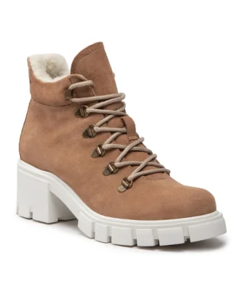Ghete dama,  301009344, Bej, Piele naturala/Piele intoarsa, Bej
