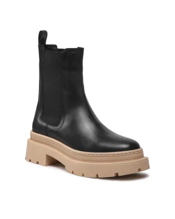 Cizme Chelsea dama,  Piele naturala, Negru, Negru