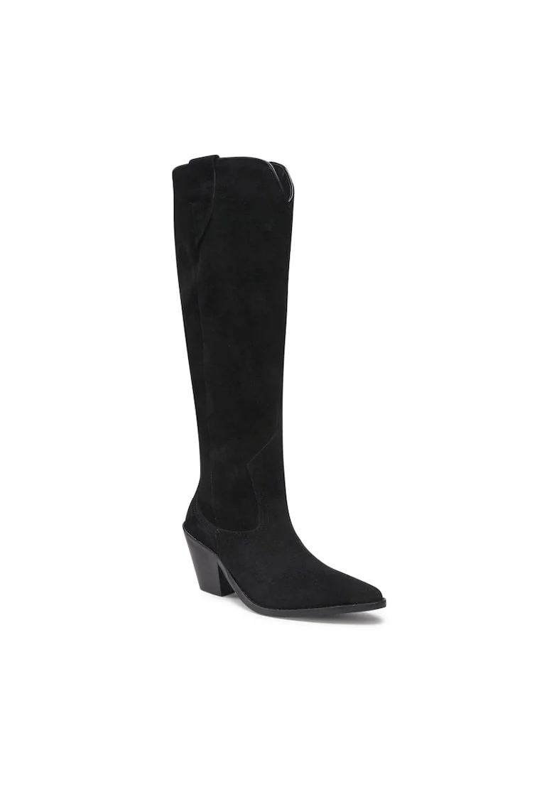 Cizme dama,  Piele naturala, Negru, Negru