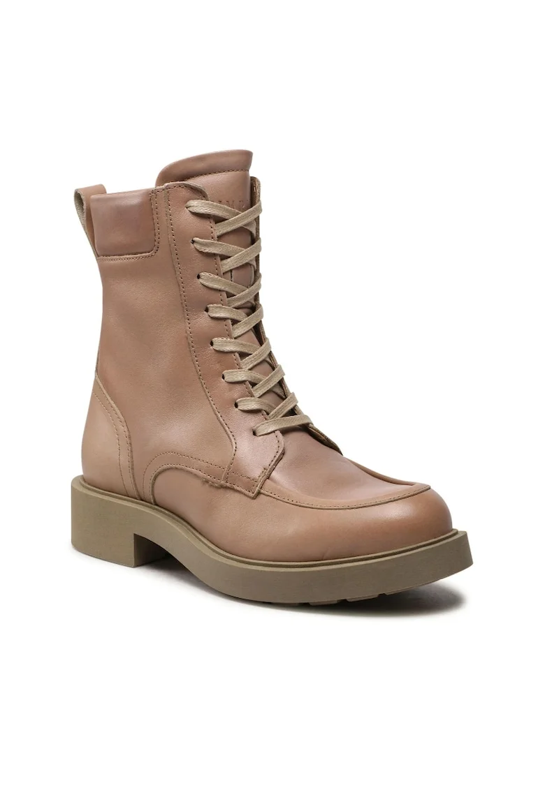 Botine dama,  301576303, Piele naturala, bej, Bej