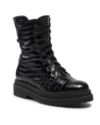 Ghete dama,  301548461, Piele naturala/Piele lacuita, Negru, Negru