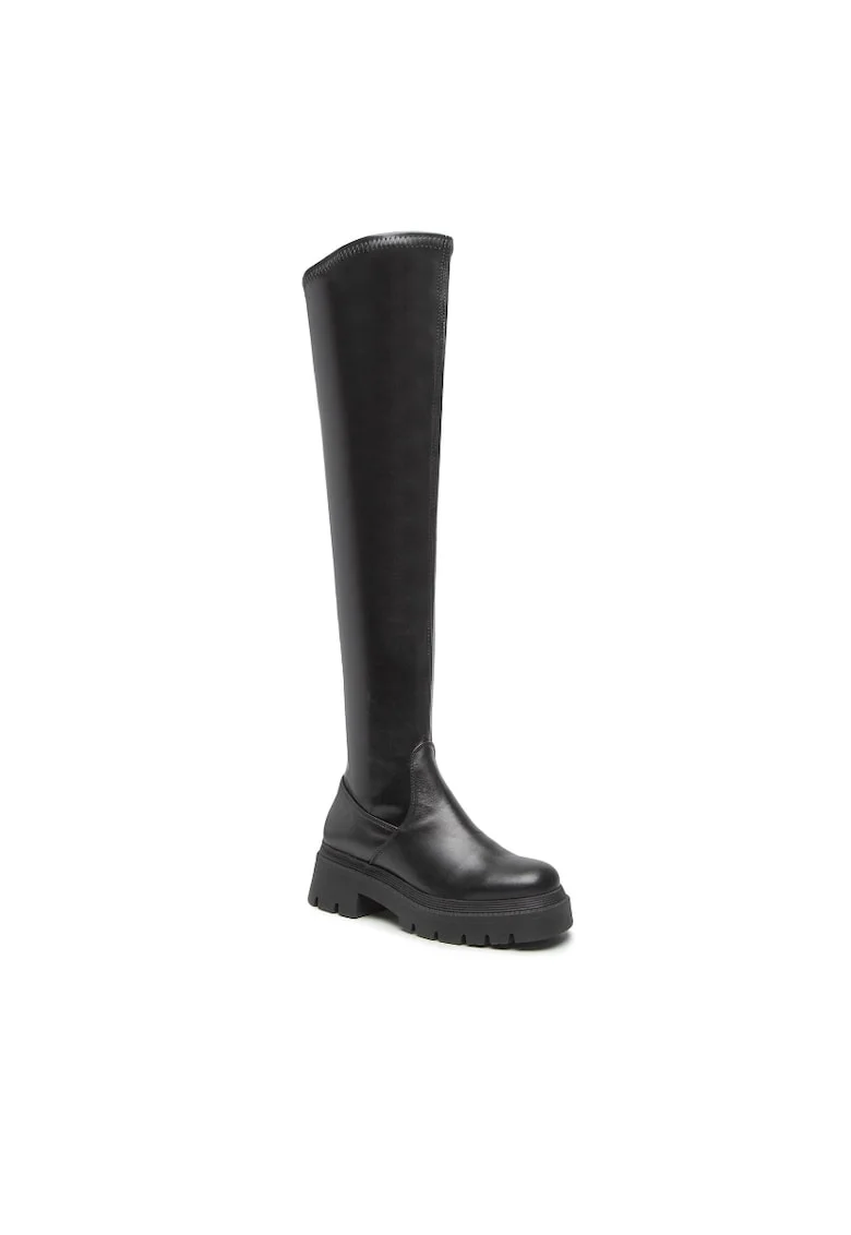 Cizme dama dama,  Piele ecologica, Negru, Negru