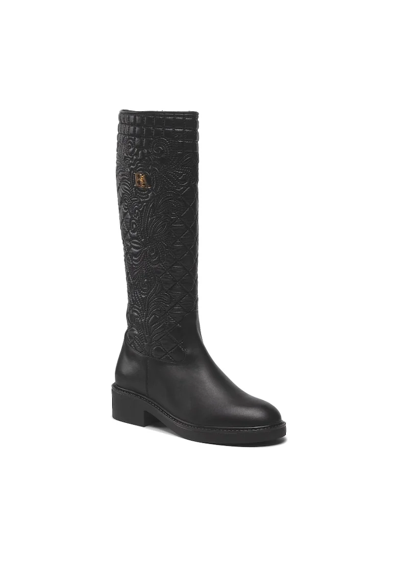 Cizme dama dama,  301542360, Piele naturala, Negru, Negru