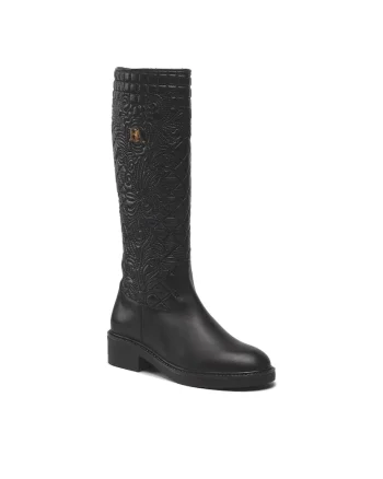Cizme dama dama,  301542360, Piele naturala, Negru, Negru