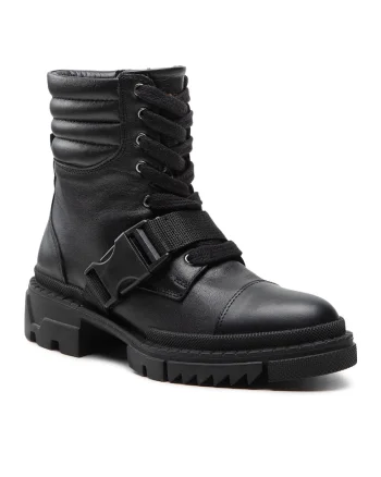 Ghete dama,  301551324, Piele naturala, Negru, Negru