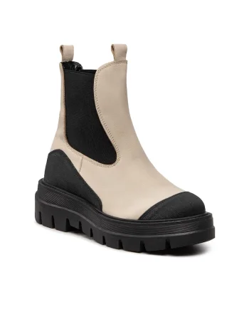 Cizme Chelsea dama,  Piele naturala, Bej, Bej