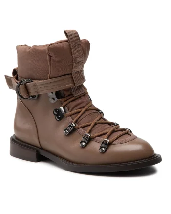 Ghete dama,  Piele naturala, maro, Maro