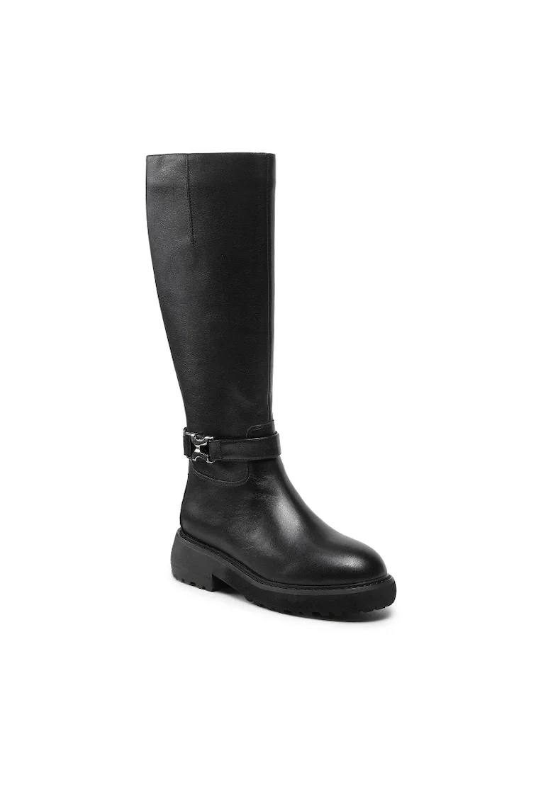 Cizme dama,  301324072, Piele naturala, Negru, Negru