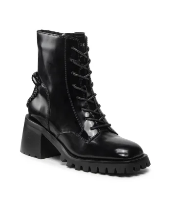Botine dama,  301322351, Piele naturala, Negru