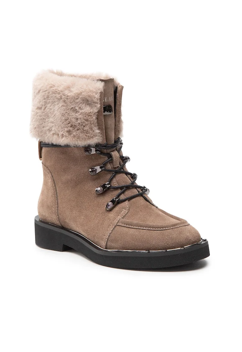 Botine dama,  301322559, Piele naturala, Maro
