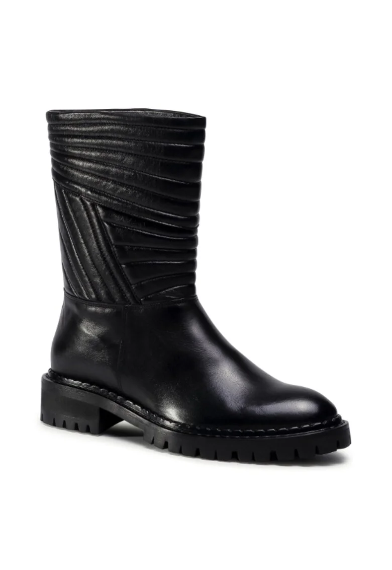 Ghete dama,  207509054, Negru, Piele naturala, Negru
