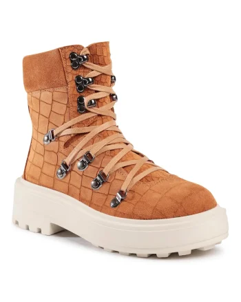 Ghete dama,  Piele naturala, Galben, Galben