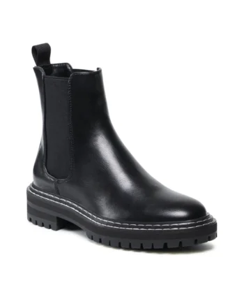 Ghete Chelsea dama  Piele ecologica, Negru