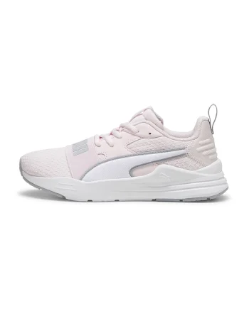 Pantofi cu logo contrastant Wired Run Pure, Alb/Gri/Roz pastel
