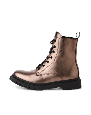 Bocanci de piele cu fermoar lateral, Bronz