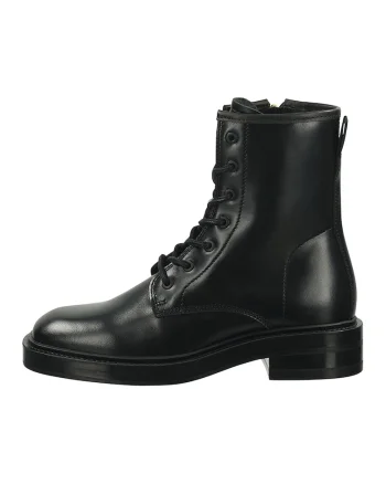 Ghete din piele cu toc masiv, Negru