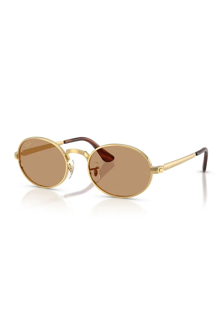 Ochelari de soare ovali unisex cu logo A$AP ROCKY, Auriu/Transparent