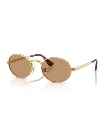 Ochelari de soare ovali unisex cu logo A$AP ROCKY, Auriu/Transparent